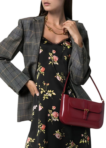 By Far Miranda Vintage Gloss Leather Burgundy