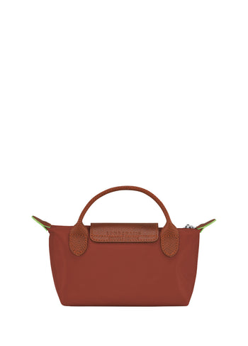 Longchamp Le Pliage Green Pouch With Handle Chestnut