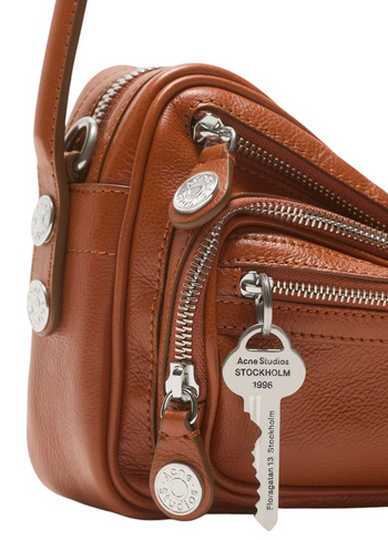 Acne Studios Camero Party Shoulder Bag Cognac Brown