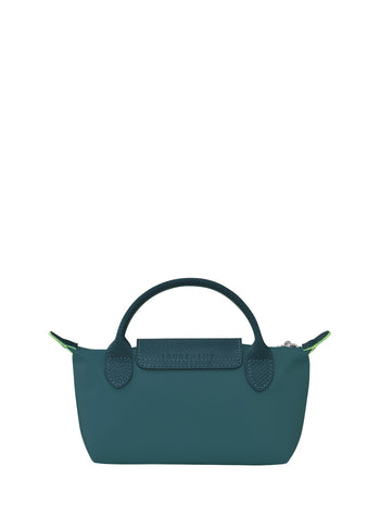 Longchamp Le Pliage Green Pouch With Handle Peacock