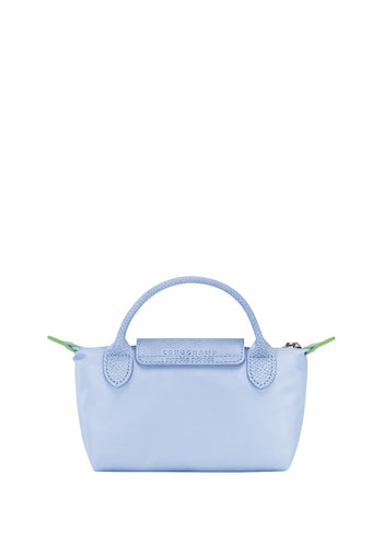 Longchamp Le Pliage Green Pouch With Handle Cornflower