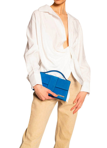 Jacquemus Le Bambino Grand Suede Bag Blue