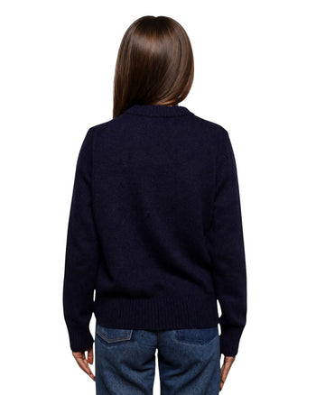 GANNI Graphic Flower O-neck Pullover Sky Captain
