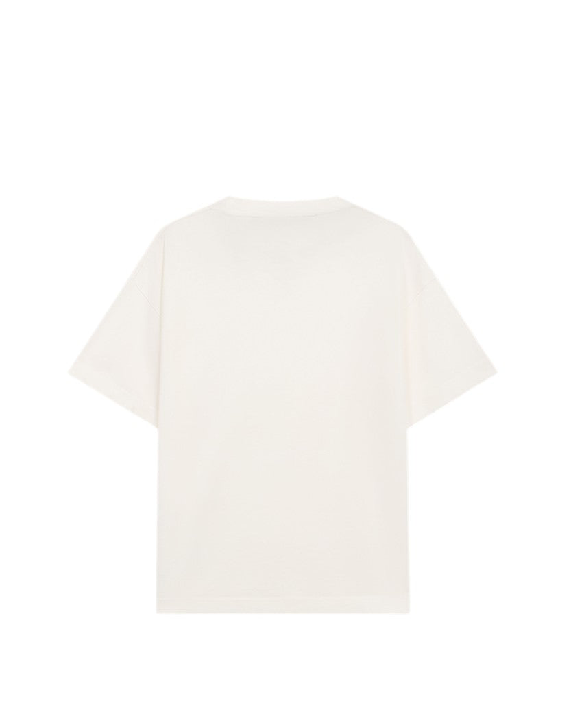 Palm Angels Neck Logo Regular T-Shirt Off White