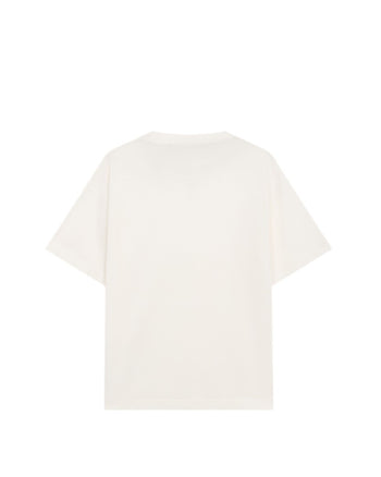 Palm Angels Neck Logo Regular T-Shirt Off White