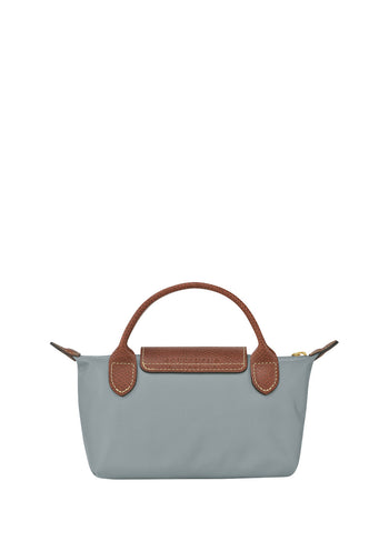 Longchamp Le Pliage Original Pouch With Handle Steel