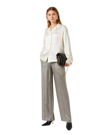Loewe Anagram Silk Shirt White