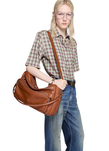 Acne Studios Camero Camera Shoulder Bag Cognac Brown