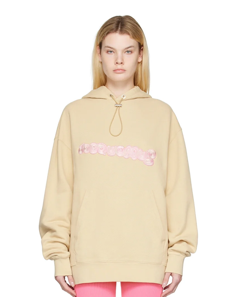 Jacquemus Le Sweatshirt Spirale Logo Hoodie Beige