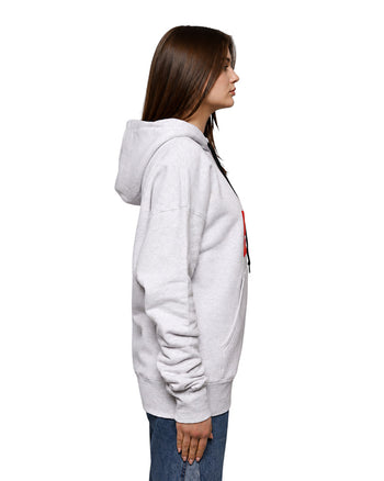 Isabel Marant Étoile Mansel flocked-logo hoodie Ecru/Red