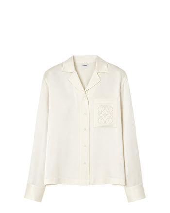 Loewe Anagram Silk Shirt White