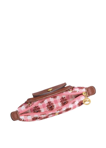 Longchamp Le Pliage Original Pouch With Handle Canvas Blush