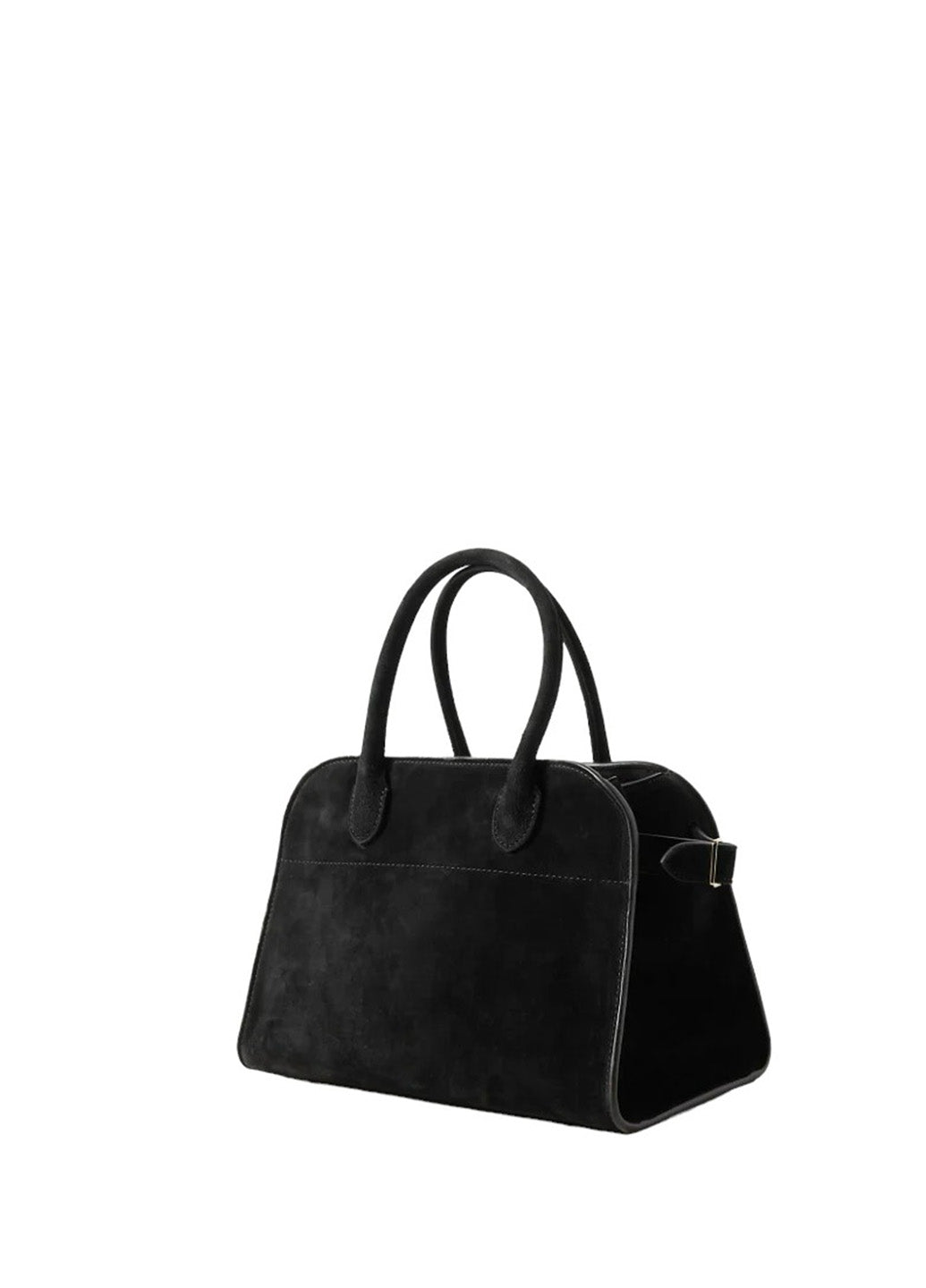 The Row Soft Margaux 10 Bag in Suede Black