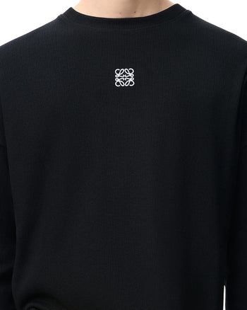Loewe Oversized Fit Long Sleeve T-shirt in Cotton Black