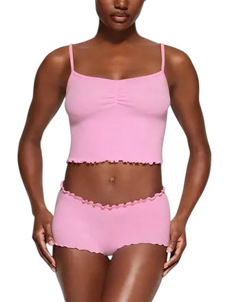 Skims Logo Pointelle Mini Short Bubble Gum