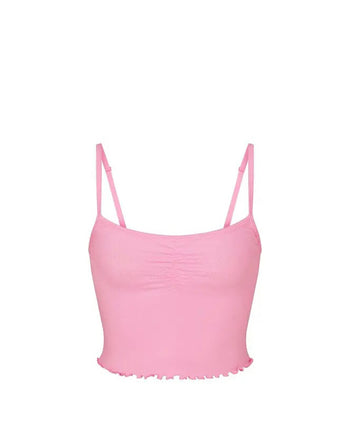 Skims Logo Pointelle Cami Bubble Gum