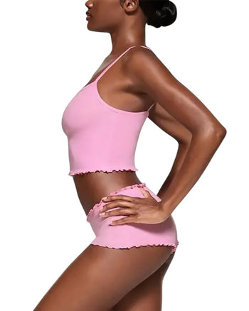 Skims Logo Pointelle Mini Short Bubble Gum