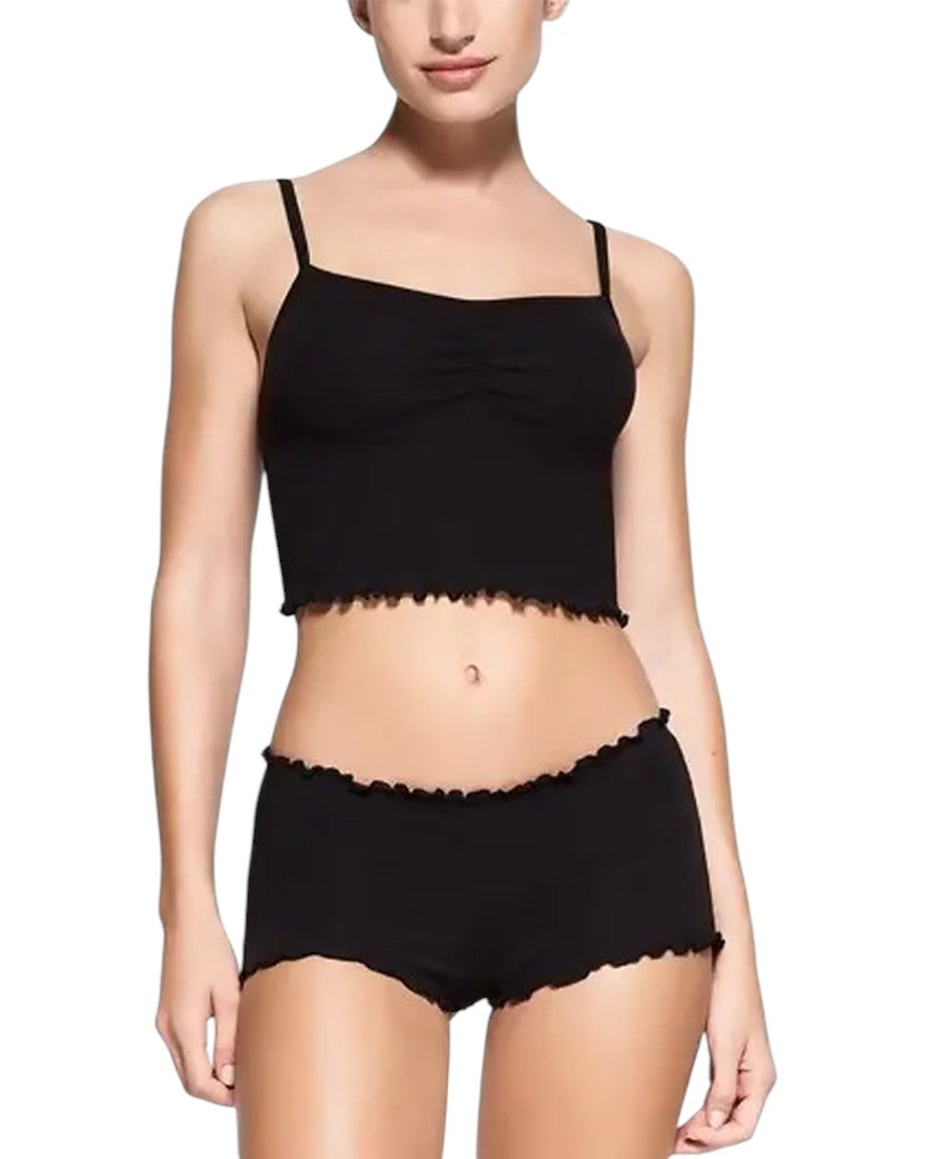 Skims Logo Pointelle Mini Short Onyx