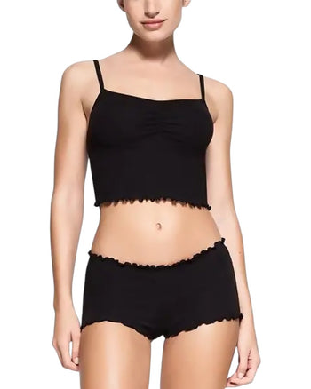 Skims Logo Pointelle Mini Short Onyx
