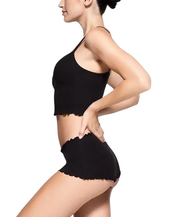 Skims Logo Pointelle Mini Short Onyx
