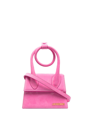 Jacquemus Le Chiquito Noeud Suede Pink