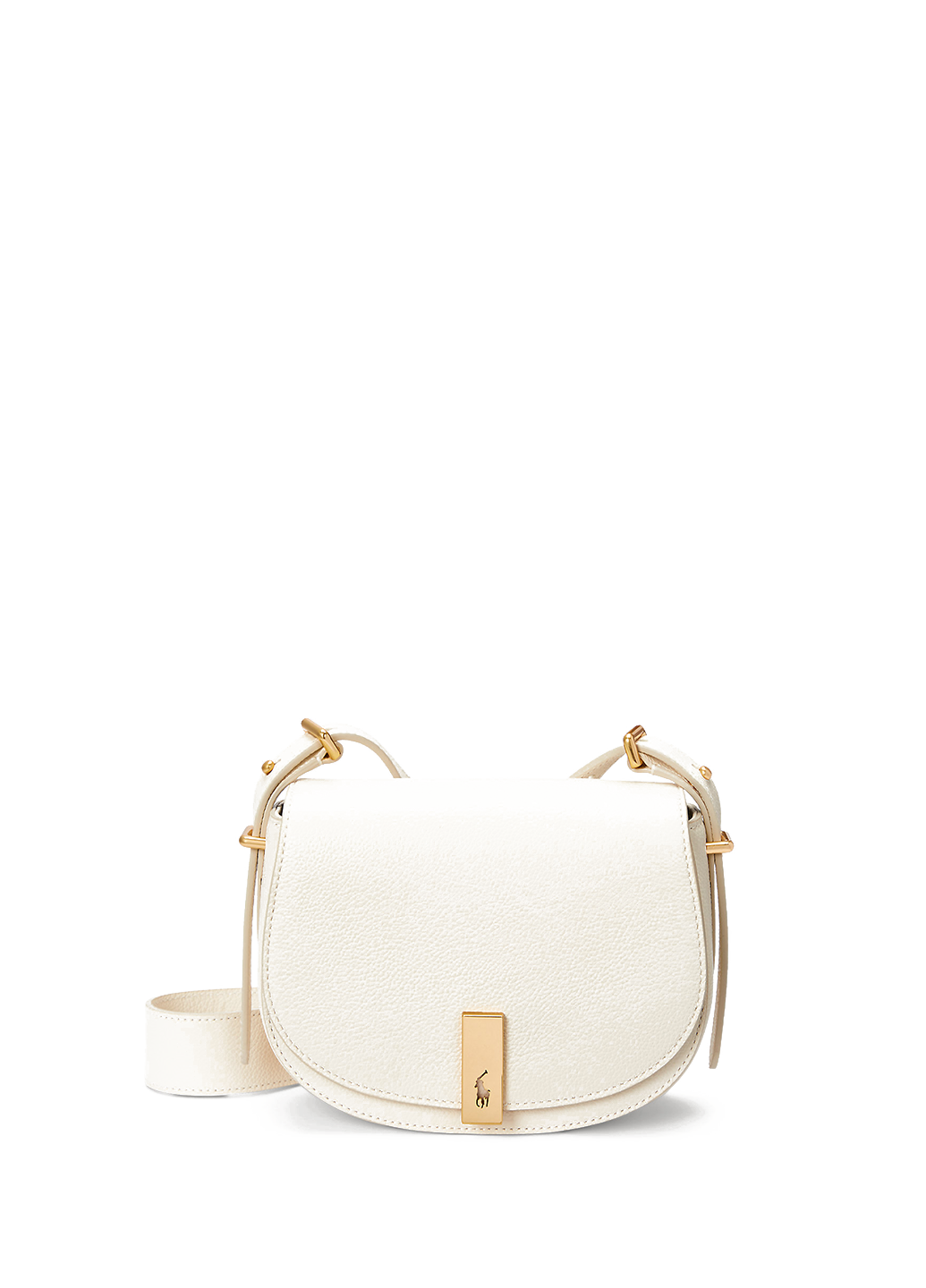 Polo Ralph Lauren Polo ID Leather Saddle Bag Ivory