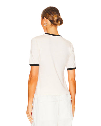 GANNI Fitted T-Shirt Egret