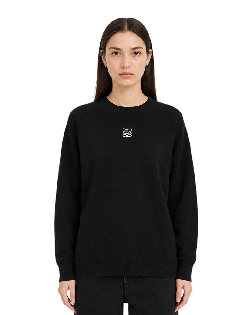 Loewe Oversized Fit Long Sleeve T-shirt in Cotton Black