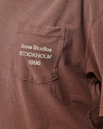 Acne Studios Exford Logo Pocket T-Shirt Chocolate Brown