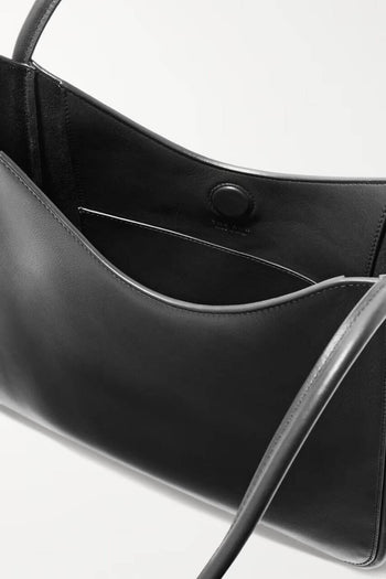 The Row Symmetric Medium Leather Tote Bag Black