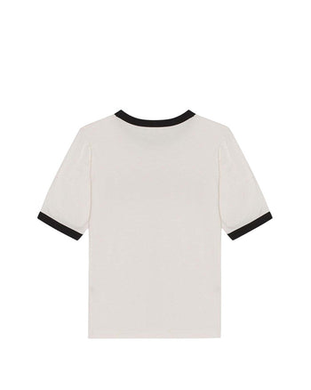 GANNI Fitted T-Shirt Egret