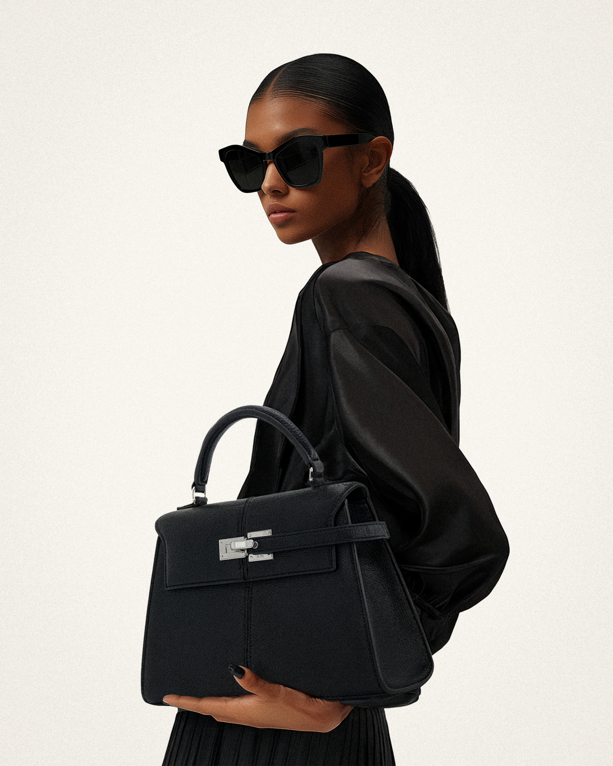 JW PEI Elise Large Top Handle Bag Black