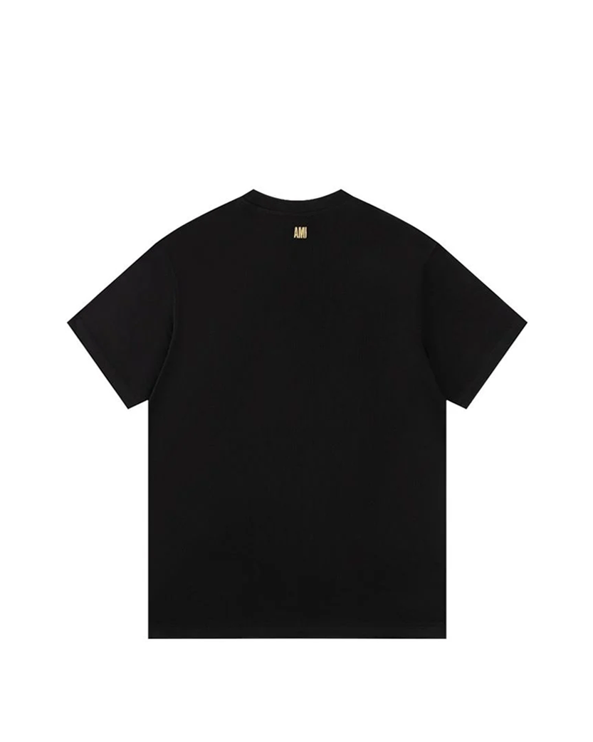AMI Paris Ami De Coeur Gold Small Heart T-Shirt Black