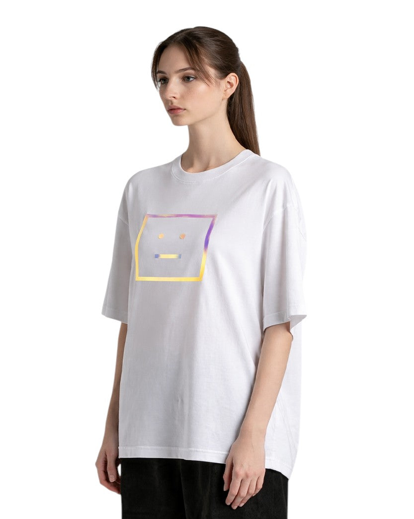Acne Studios Exford Metallic Face Patch T-Shirt White