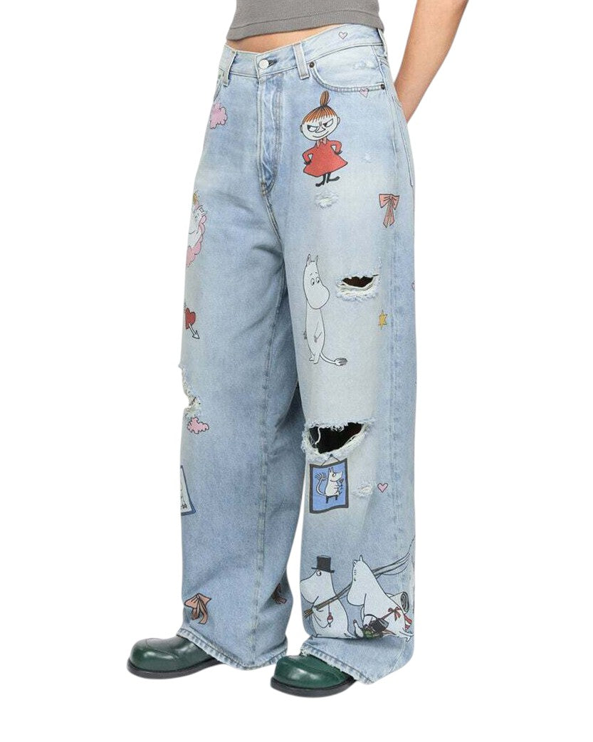 Acne Studios x Moomin Super Baggy Fit Jeans Blue