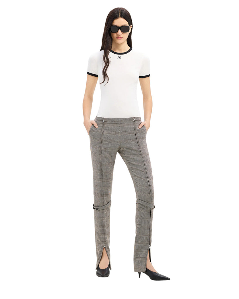 Courreges Contrast Cotton T-shirt White
