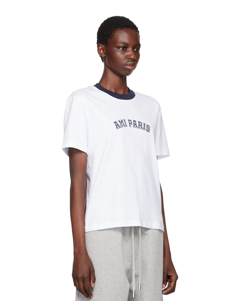 AMI Paris College Logo T-Shirt White