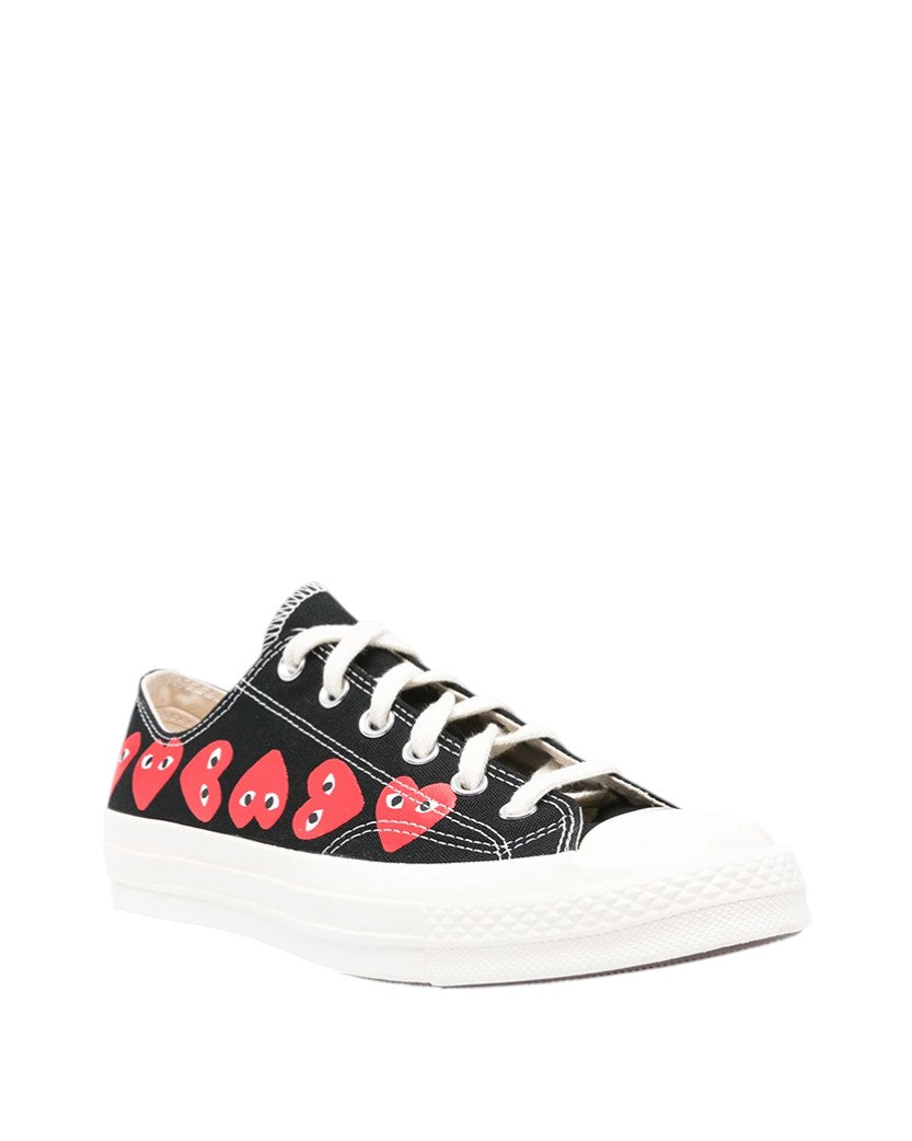 Converse x Comme Des Garcons Play Red Multi Hearts Low Top Black