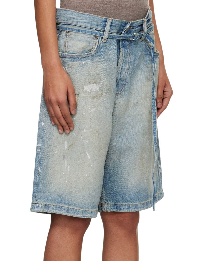 Acne Studios Loose-Fit Denim Shorts Blue