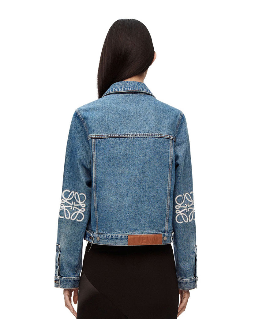 Loewe Anagram Jacket In Denim Mid Blue Denim