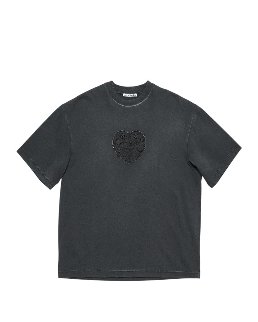 Acne Studios Heart-Patch T-Shirt Faded Black