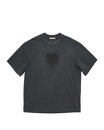 Acne Studios Heart-Patch T-Shirt Faded Black