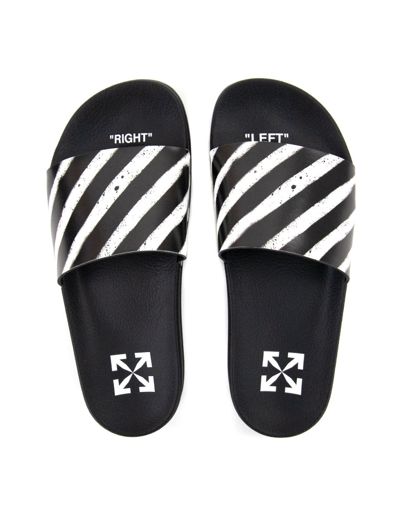 Off-White Spray Stripes Sliders Black/White