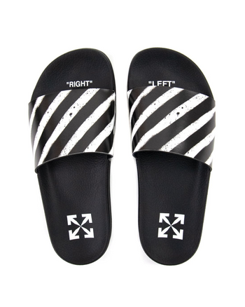 Off-White Spray Stripes Sliders Black/White