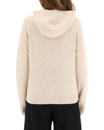 Toteme Half Zip Fine Knit Sweater Cream
