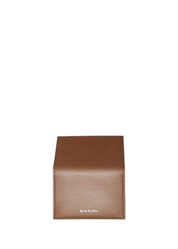 Acne Studios Folded Leather Card Holder Camel Brown