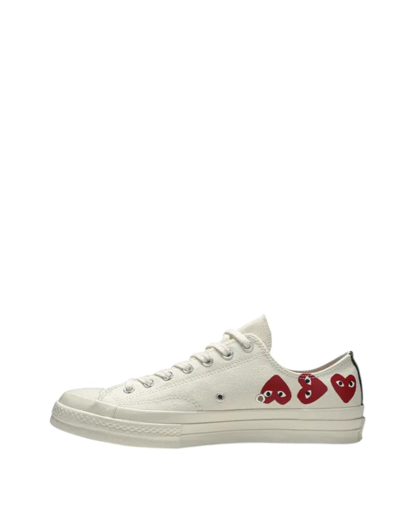 Converse x Comme Des Garcons Play Red Multi Hearts Low Top White