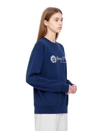 Sporty & Rich Regal Crewneck Sweatshirt Navy