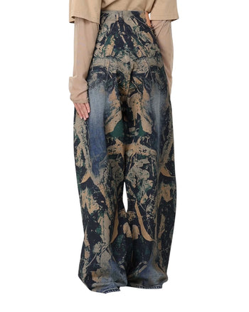 Acne Studios Printed Denim Wide Jeans Mossy Oak
