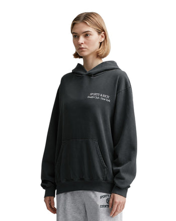 Sporty & Rich New Drink More Water Hoodie Black
